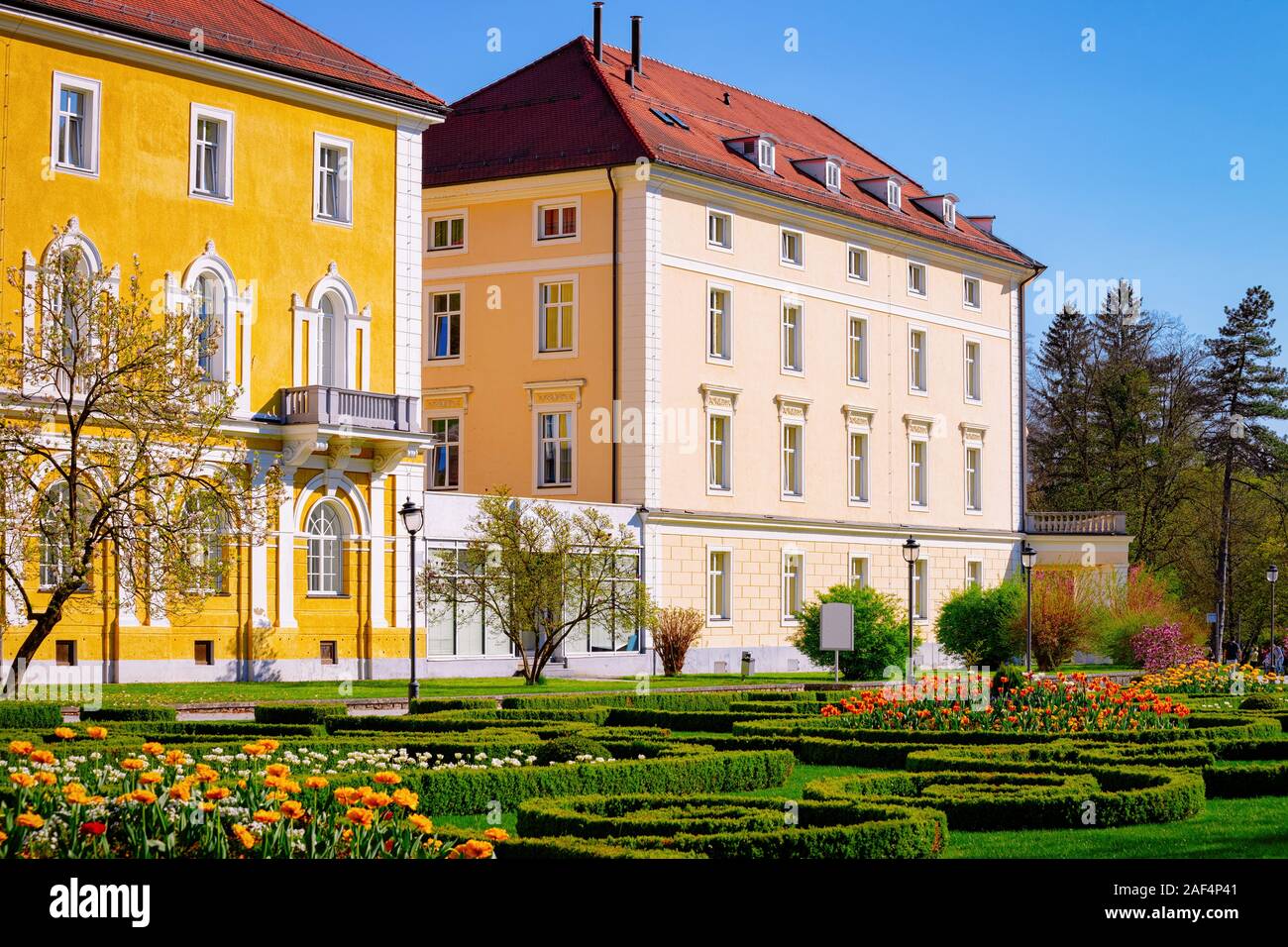 Jardin et parc à l'édifice de l'hôtel dans la région de Rogaska Slatina Banque D'Images