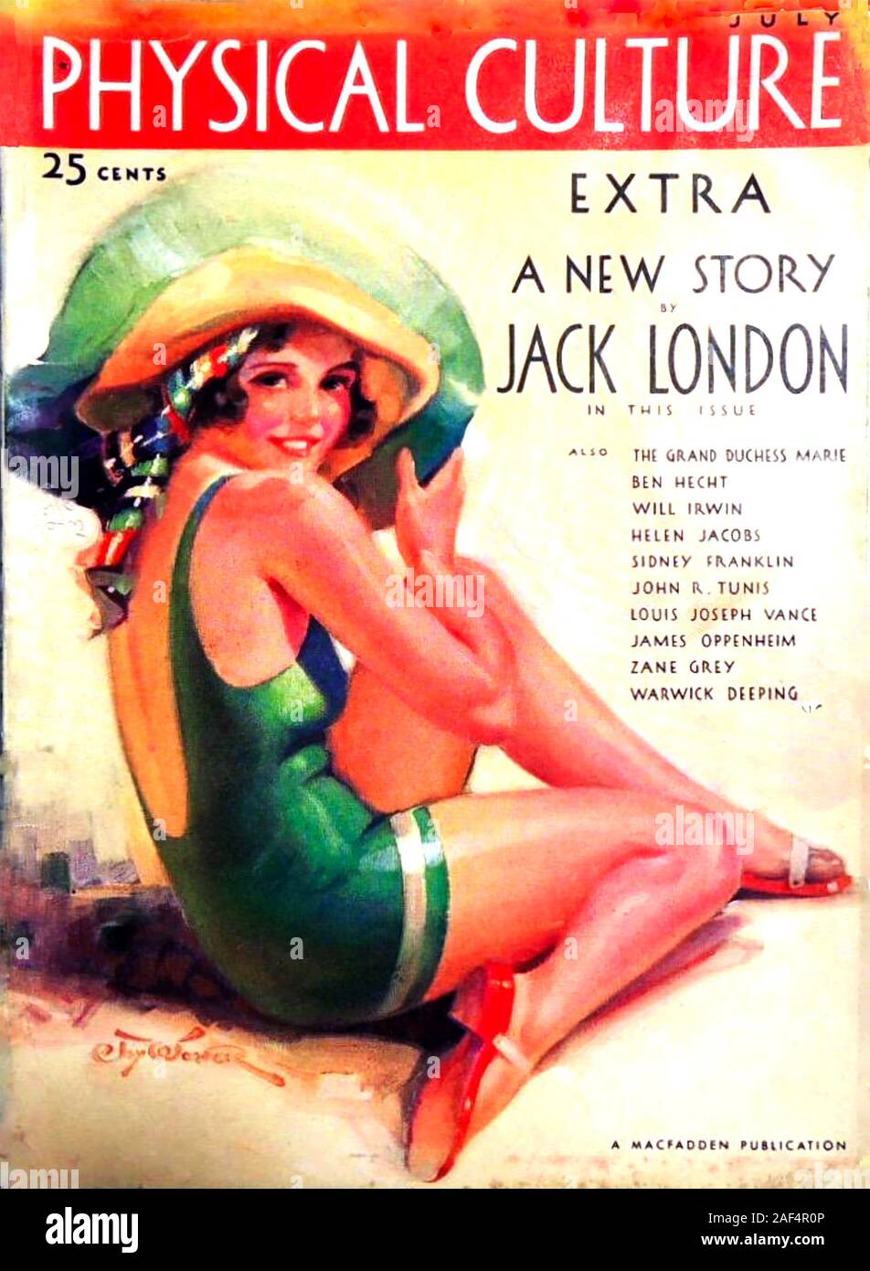 JACK LONDON (1876-1916) écrivain américain. 1931 Un magazine américain doté d''une de ses histoires. Banque D'Images