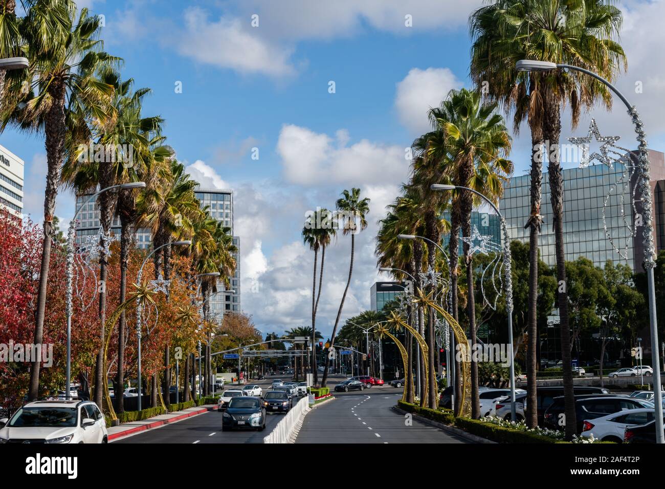 Costa Mesa vista de fête pendant la saison de vacances, le sud de la Californie Banque D'Images