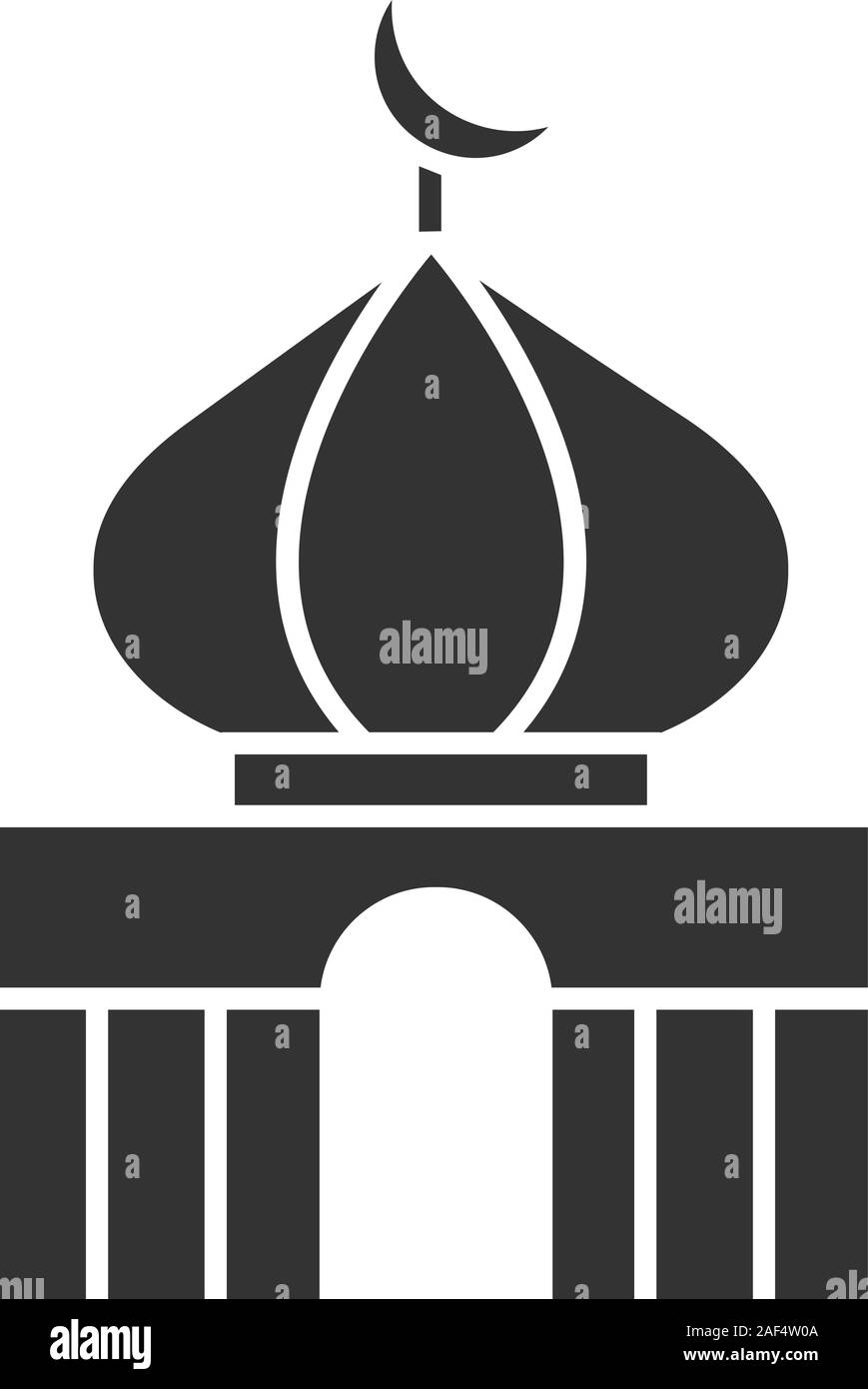 Icône glyphe de la mosquée. La culture islamique. Lieu de culte musulman. Symbole de Silhouette. L'espace négatif. Vector illustration isolé Illustration de Vecteur
