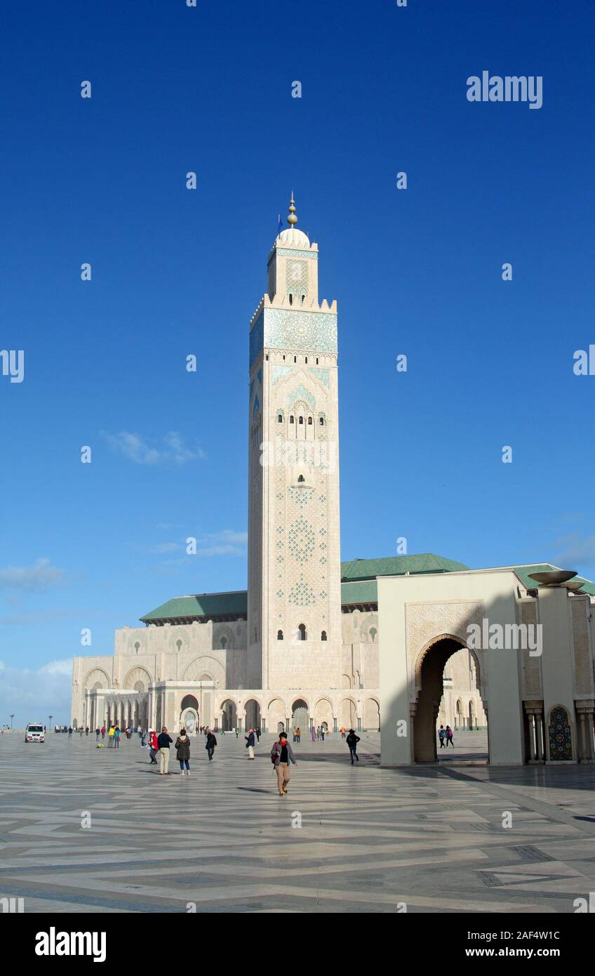 La Mosquée Hassan II - la plus grande mosquée d'Afrique - Casablanca, Maroc Banque D'Images