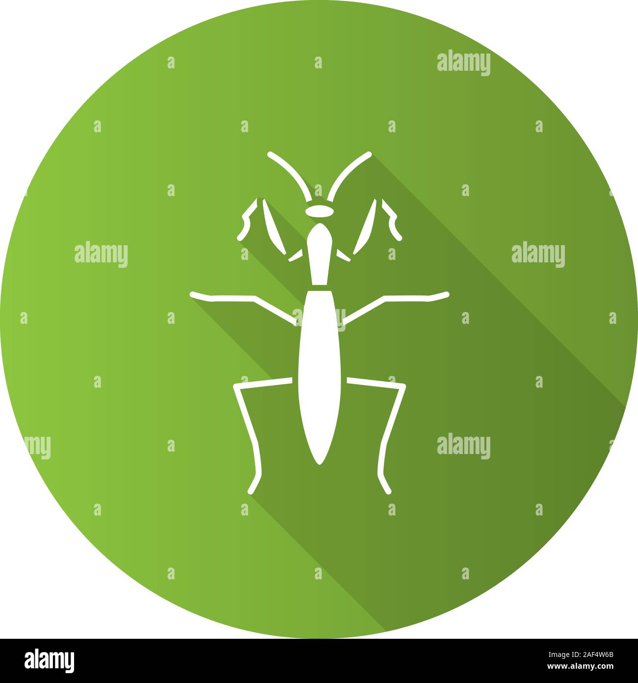 Praying mantis modèle plat long shadow glyphe icons set. Mantodea. Insecte. Silhouette Vector illustration Illustration de Vecteur