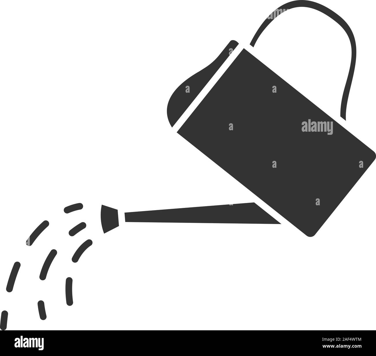 Arrosoir icône glyphe. Soins des plantes. Symbole de Silhouette. L'espace négatif. Vector illustration isolé Illustration de Vecteur