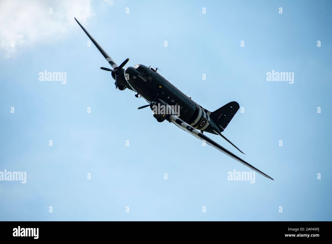 UK, Quorn - Juin 2018 : Dakota BBMF, vintage avion, voler par Banque D'Images