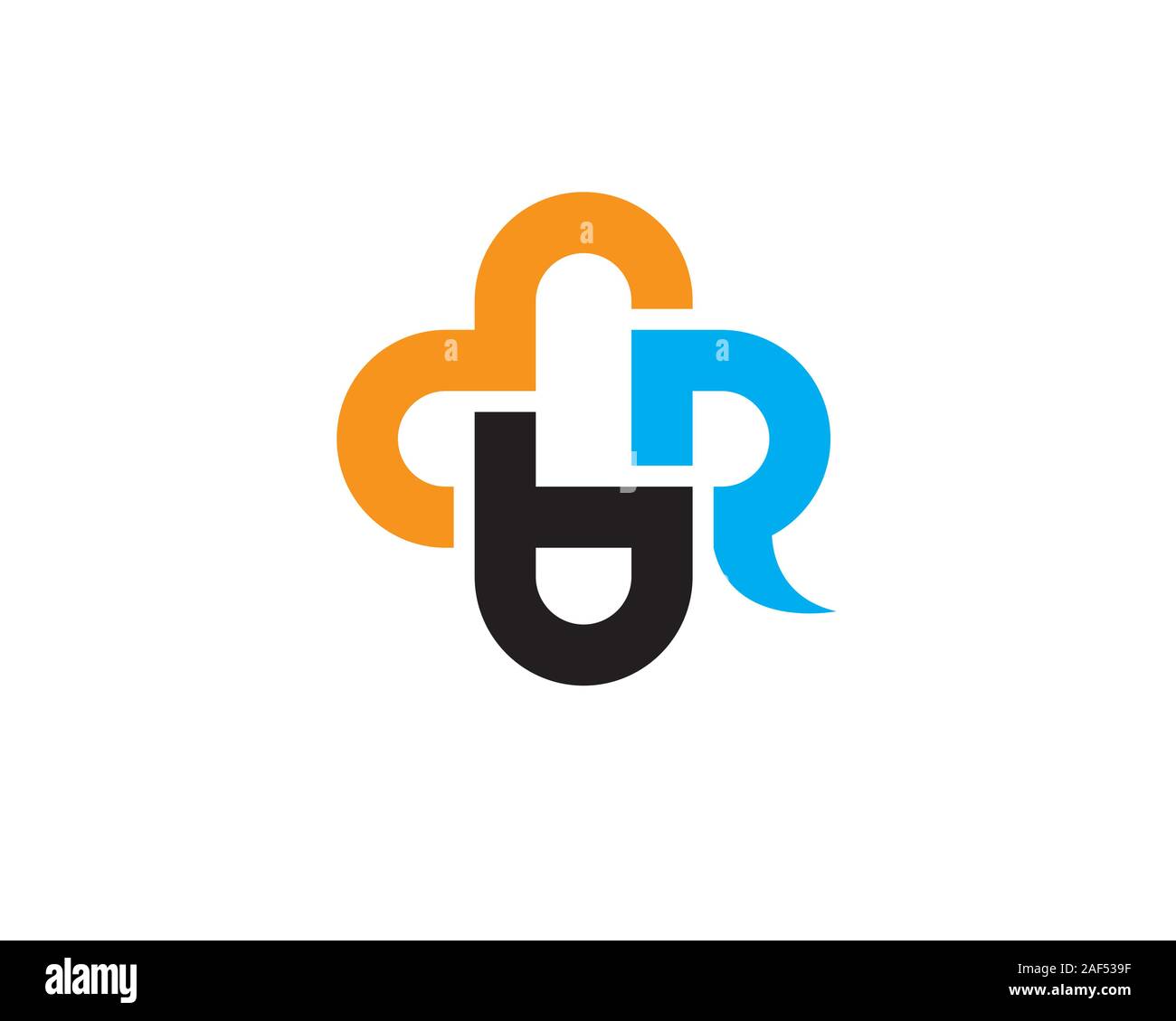 B M R simple logo lettermark initiale Illustration de Vecteur