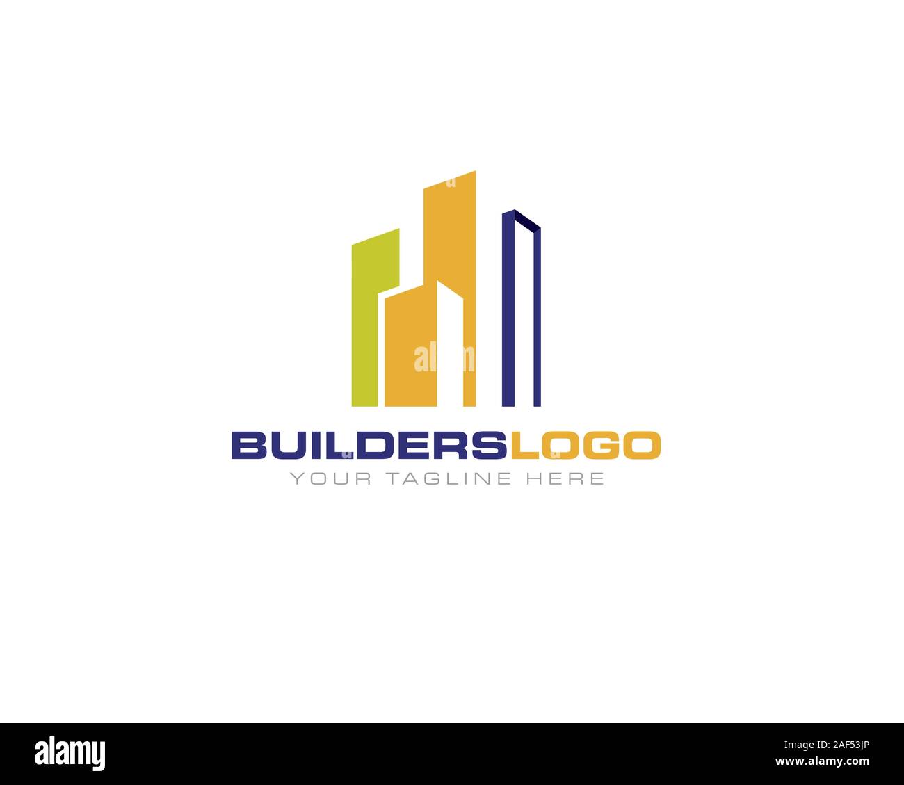La construction de l'architecture de gratte-ciel structure modèle icône logo silhouette Illustration de Vecteur