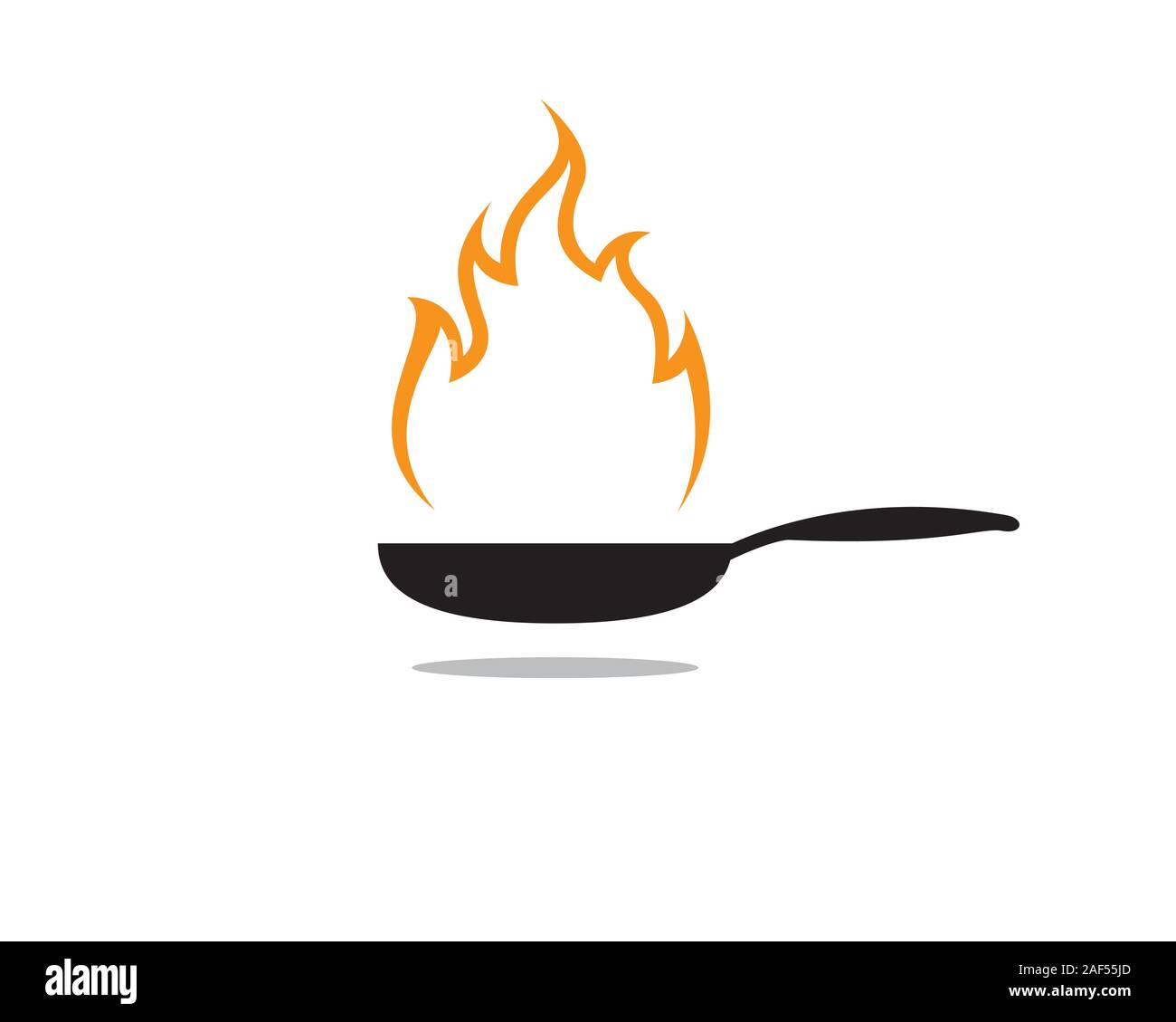 Cuisinier chef de cuisine logo flamme feu Illustration de Vecteur