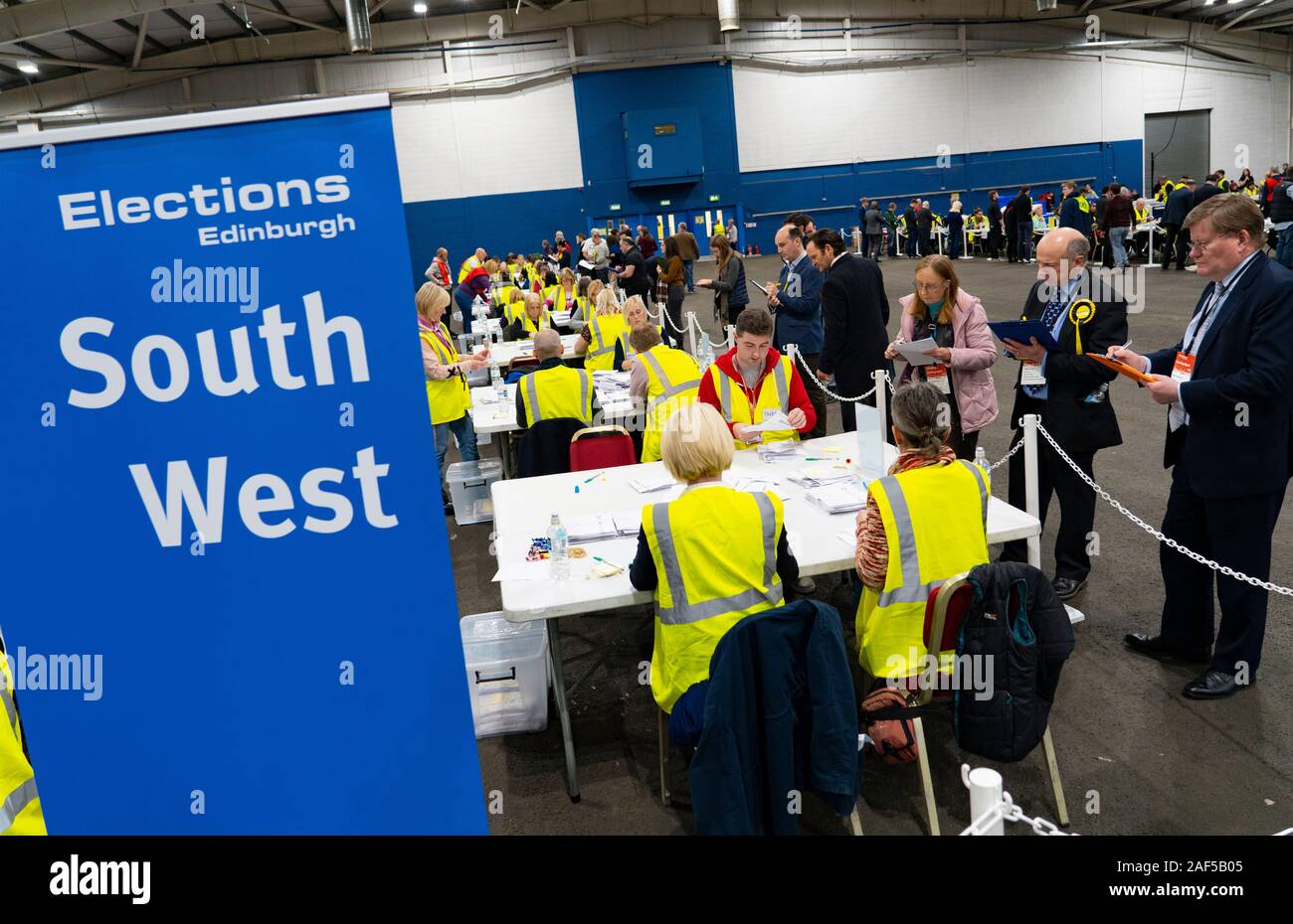 Edinburgh, Ecosse, Royaume-Uni. 12 décembre 2019. Élection générale parlementaire total à la Royal Highland Centre d'Édimbourg. Iain Masterton/Alamy Live News Banque D'Images