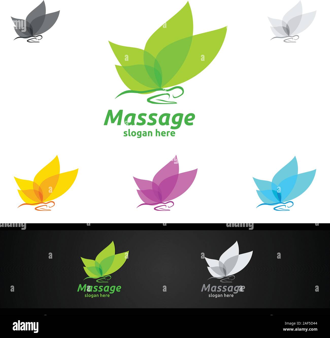 La chiropractie, la massothérapie, les maux de dos et l'ostéopathie Logo Design Illustration de Vecteur