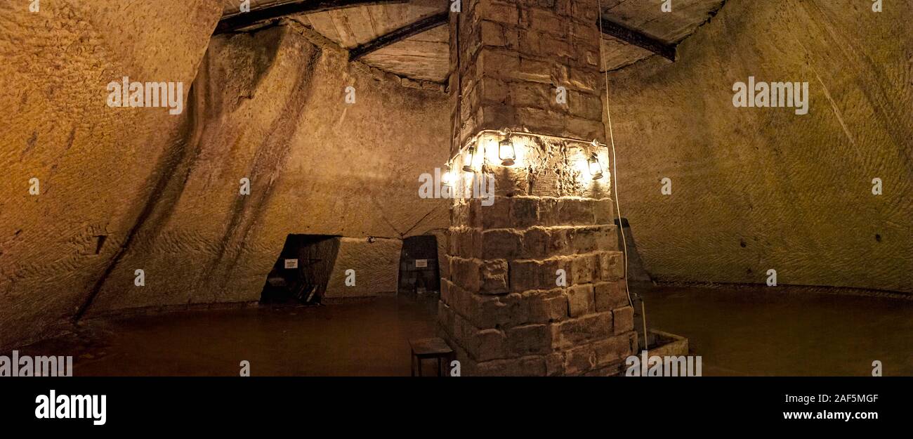 Grande guerre à l'abri sous l'un des bâtiments de la ville de La Valette, Malte Banque D'Images