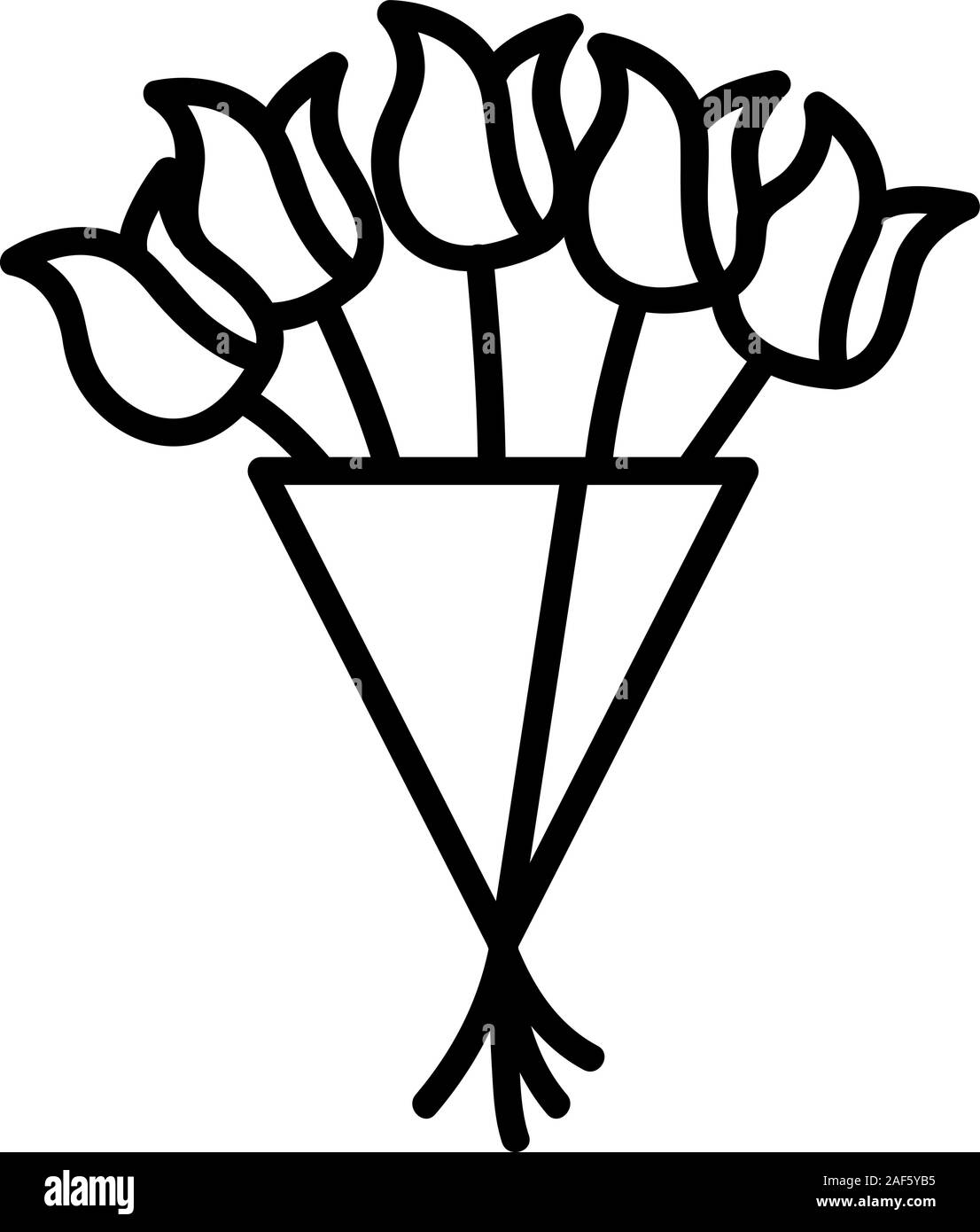 Bouquet de tulipes vecteur icône. Illustration symbole contour isolé Illustration de Vecteur