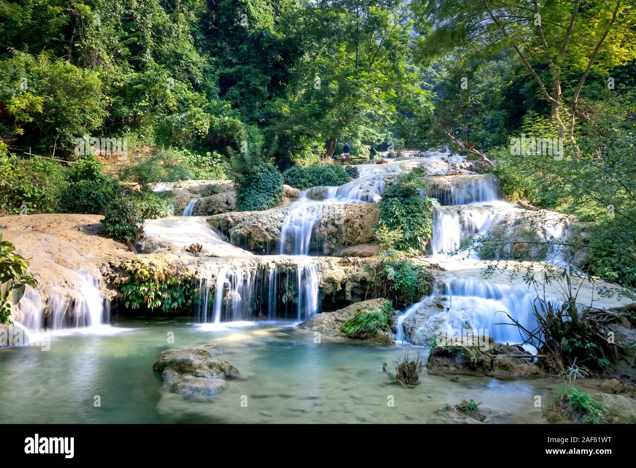 Thuong hameau, Thach Thanh commune, province de Thanh Hoa, Vietnam - 30 septembre 2019 : voir de belles photos de cette cascade, Cascade de mai a neuf Banque D'Images