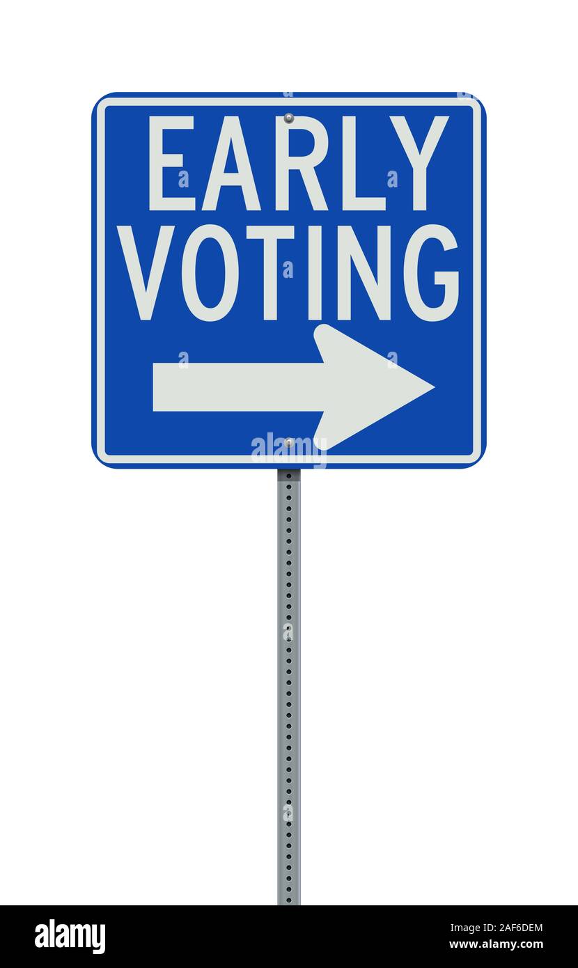 Vector illustration de le vote anticipé blue road sign Illustration de Vecteur