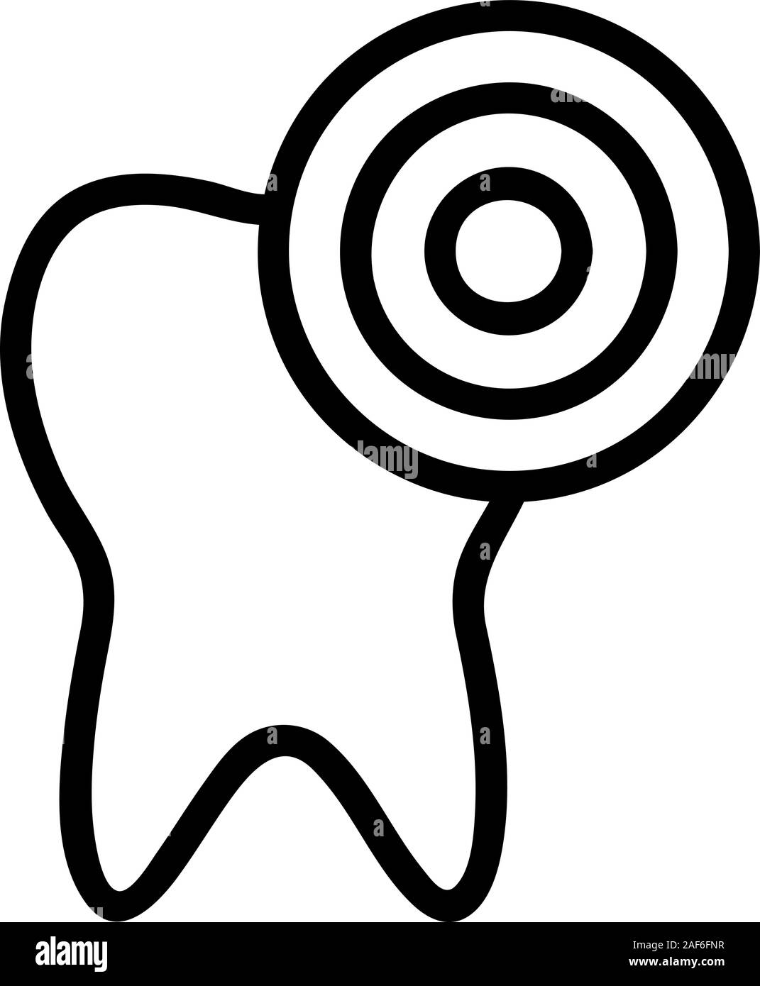 L'icône de la dent la douleur vecteur. Illustration symbole contour isolé Illustration de Vecteur