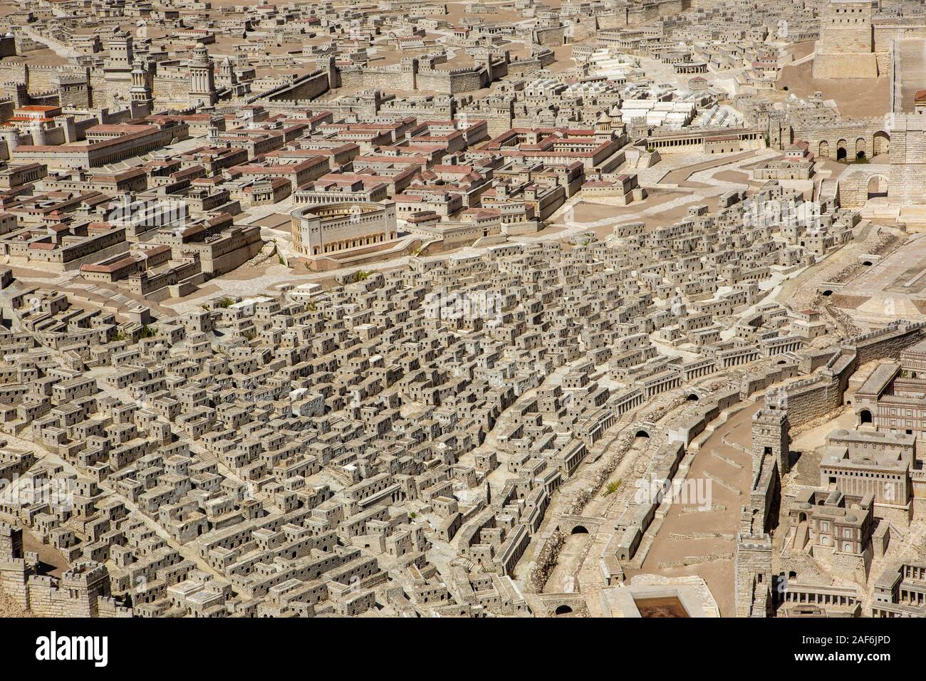 Israël, Jérusalem, Musée d'Israël. Modèle de Jérusalem à la fin de l'époque du Second Temple 66CE échelle de 1:50. Banque D'Images