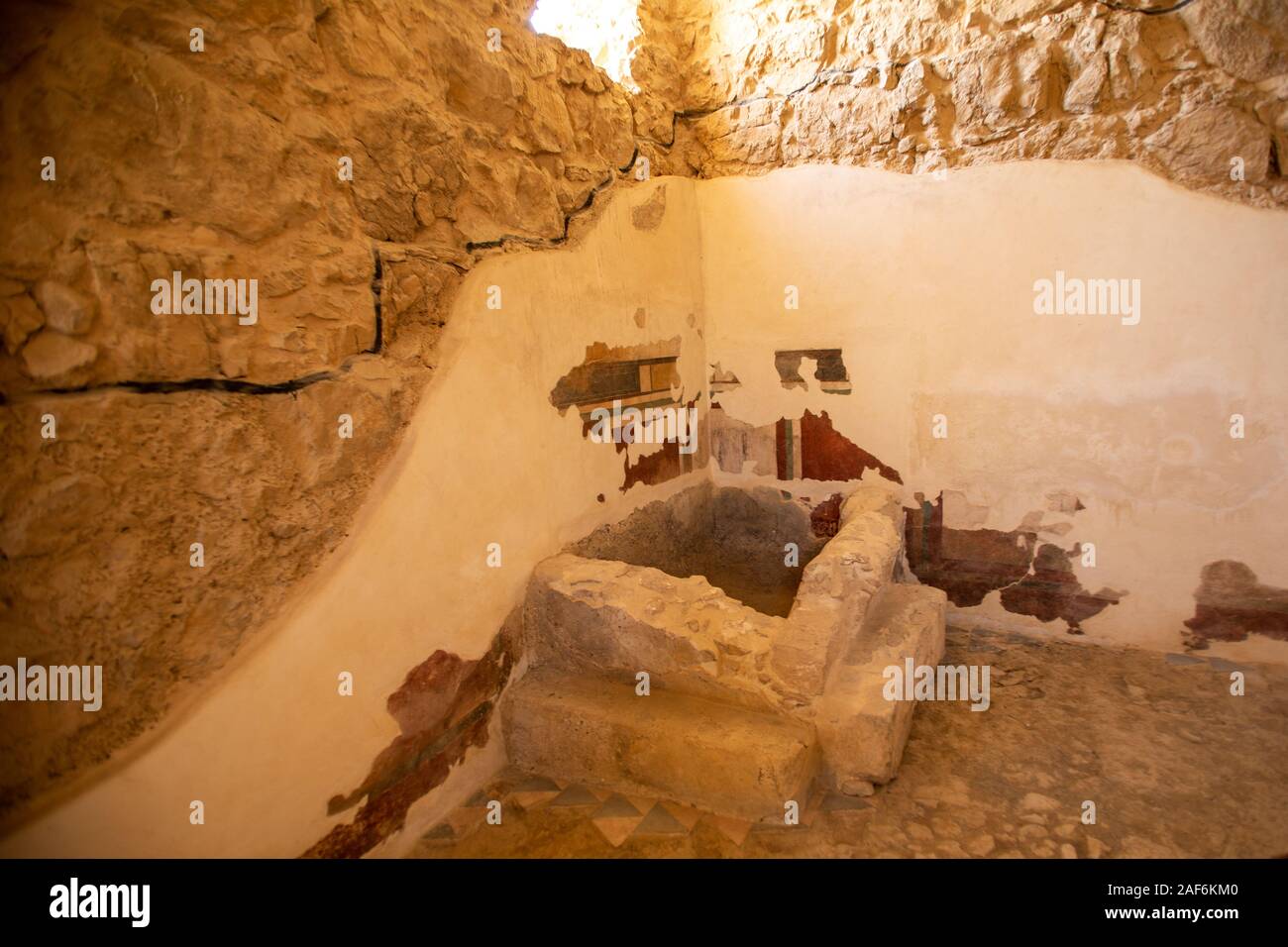 Vestiges de l'établissement de bains à Masada national park, Israël Banque D'Images