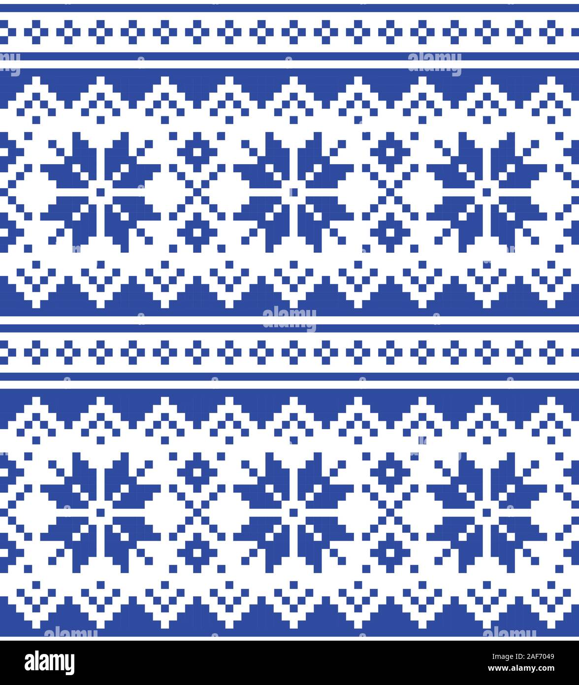 Vecteur hiver noël motif bleu marine transparente avec des flocons, inspiré par les Samis, Laponie folk art design, tricot traditionnel et embroid Illustration de Vecteur