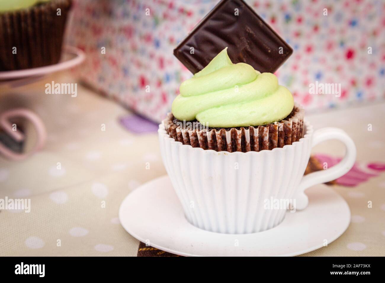 Cupcake sur l'affichage Banque D'Images