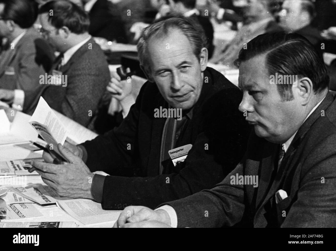 L'élection au Bundestag en 1972, ici la conférence du parti SPD à Dortmund sur 13.10.1972, a pris fin avec le plus d'approbation pour le SPD dans l'histoire de la République fédérale. Dans le monde d'utilisation | Banque D'Images