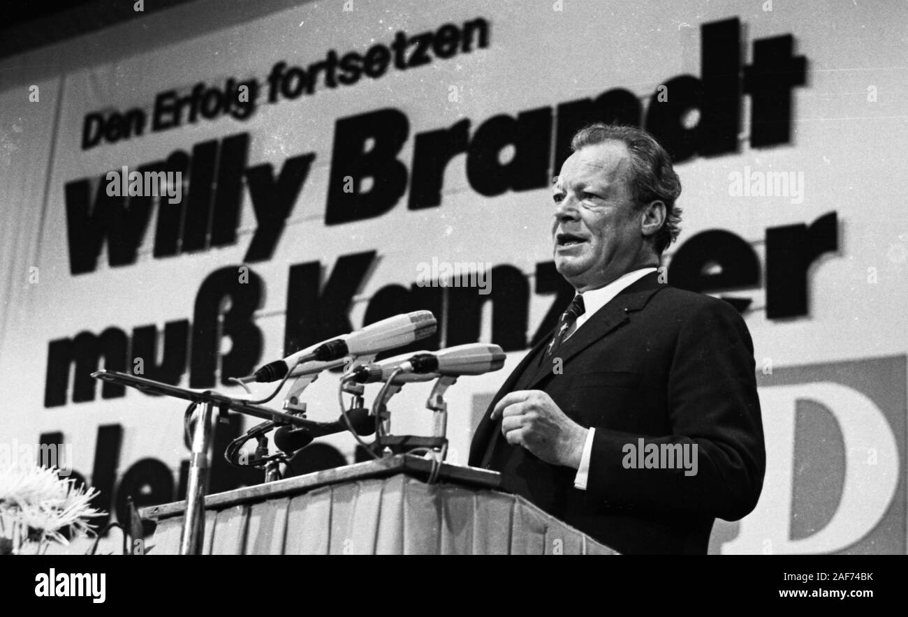 L'élection au Bundestag en 1972, ici la conférence du parti SPD à Dortmund sur 13.10.1972, a pris fin avec le plus d'approbation pour le SPD dans l'histoire de la République fédérale. Dans le monde d'utilisation | Banque D'Images