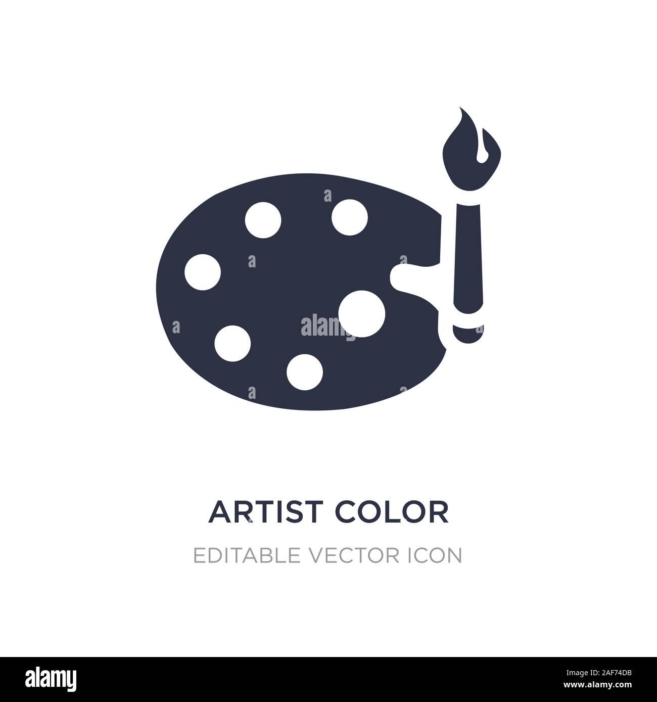 L'icône de la palette de l'artiste sur fond blanc. Élément simple illustration de l'art concept. palette de couleurs artiste symbole icône du design. Illustration de Vecteur