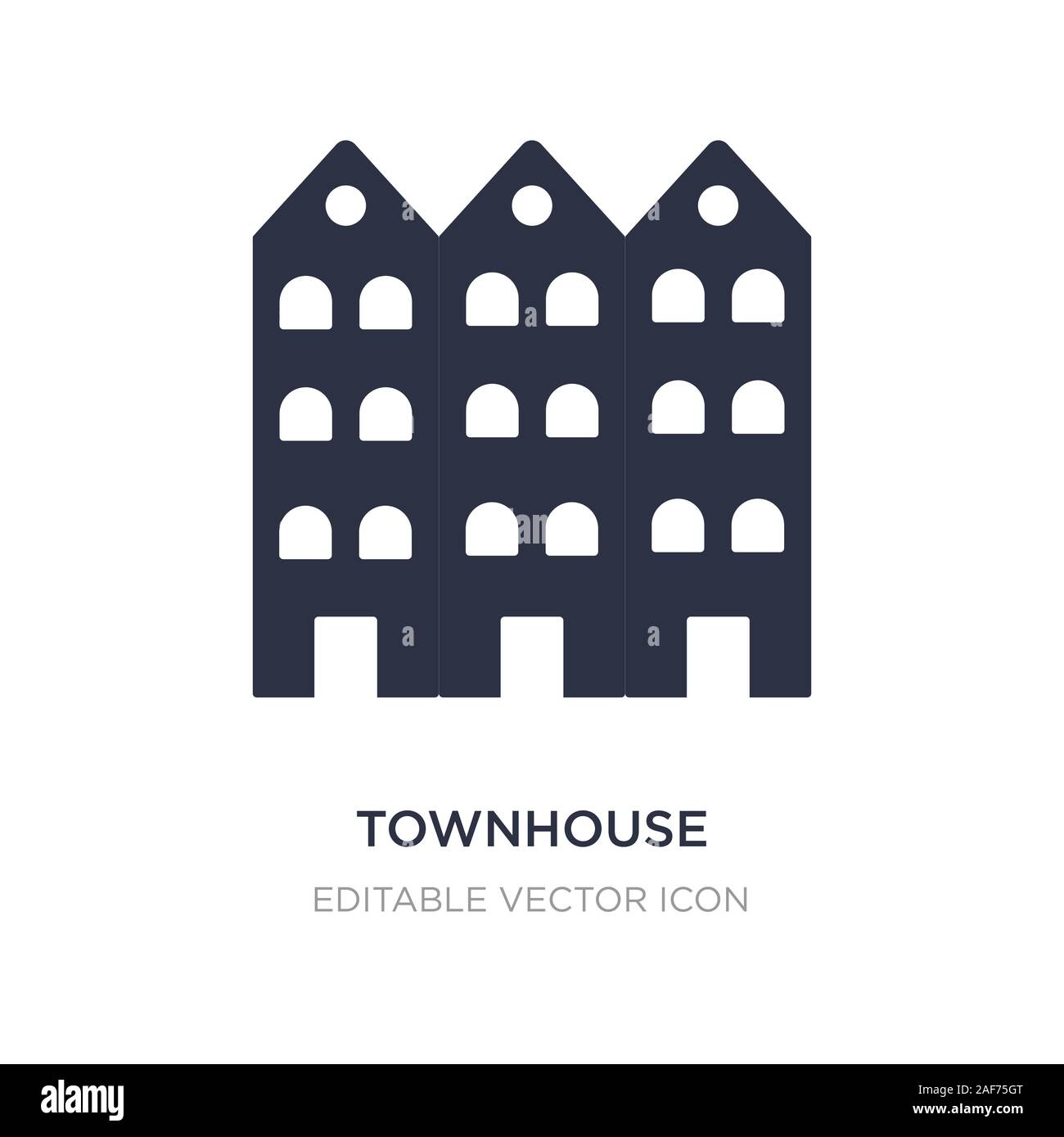 L'icône de maison sur fond blanc. Élément simple illustration des bâtiments concept. townhouse design symbole icône. Illustration de Vecteur