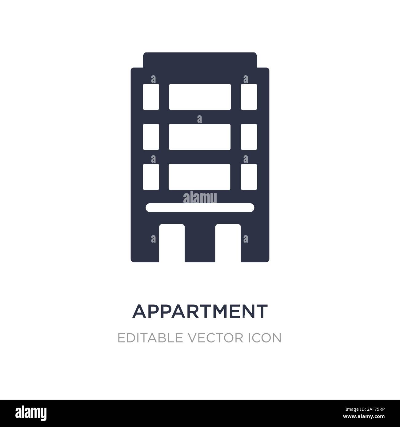 Appartement icône sur fond blanc. Illustration à partir de l'élément simple concept. Bâtiments symbole icône appartement design. Illustration de Vecteur