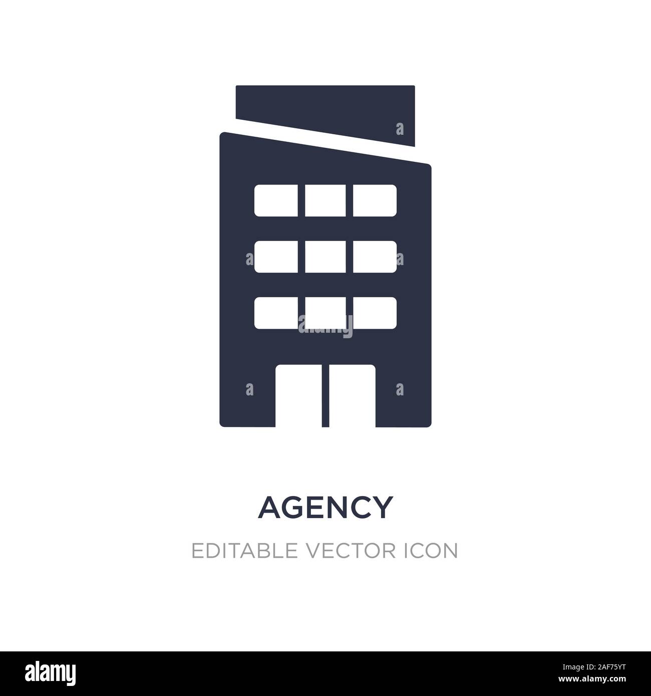L'icône de l'agence sur fond blanc. Élément simple illustration des bâtiments. concept design symbole icône de l'agence. Illustration de Vecteur