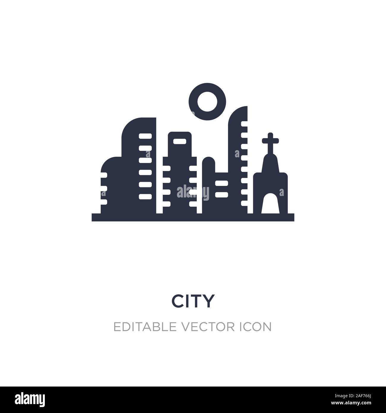 L'icône de la ville sur fond blanc. Élément simple illustration des bâtiments concept. ville symbole de l'icône du design. Illustration de Vecteur