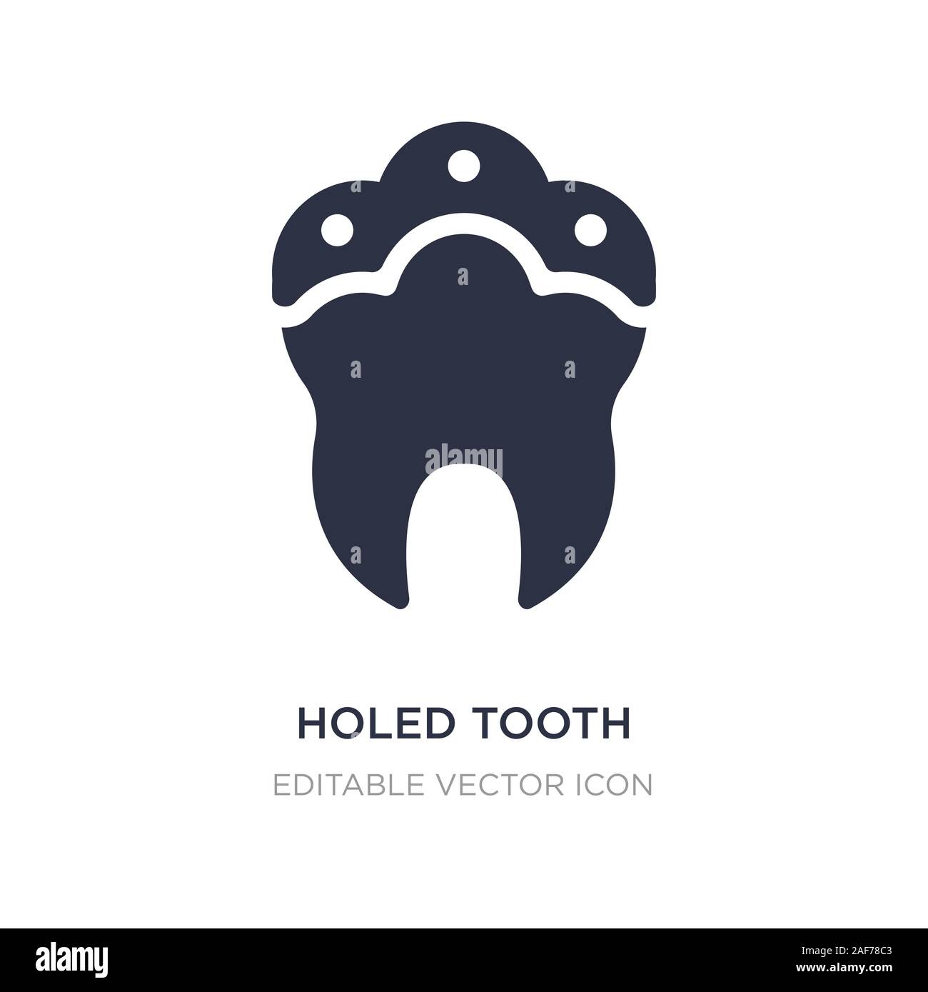 Dent perforée icône sur fond blanc. Illustration à partir de l'élément simple concept dentiste dent troués. symbole icône du design. Illustration de Vecteur