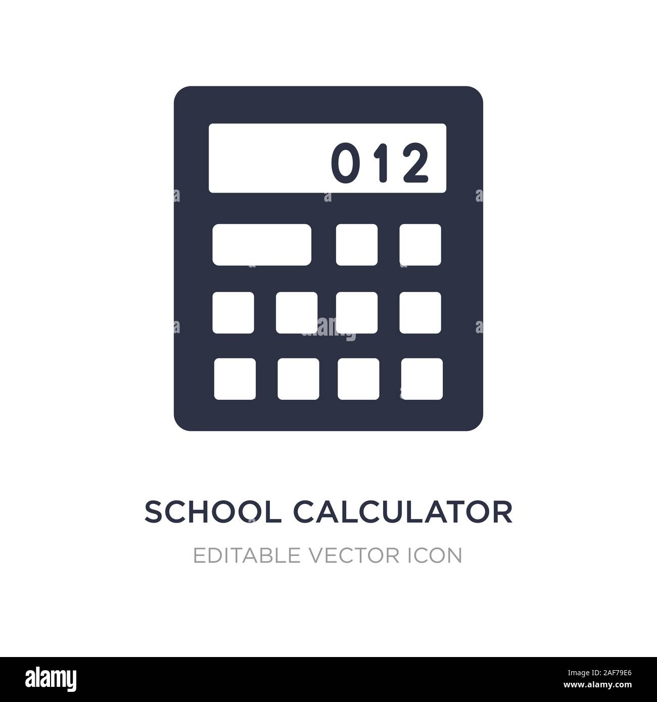 L'icône Calculatrice scolaire sur fond blanc. Élément simple illustration de l'enseignement scolaire. concept design symbole icône Calculatrice. Illustration de Vecteur
