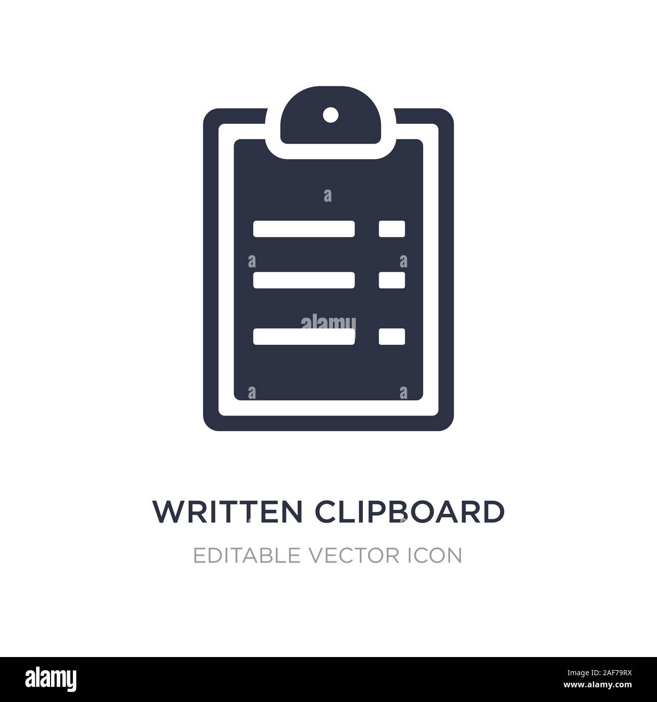 L'icône presse-papiers écrits sur fond blanc. Élément simple illustration de concept de l'éducation. écrit l'icône presse-papiers design symbole. Illustration de Vecteur