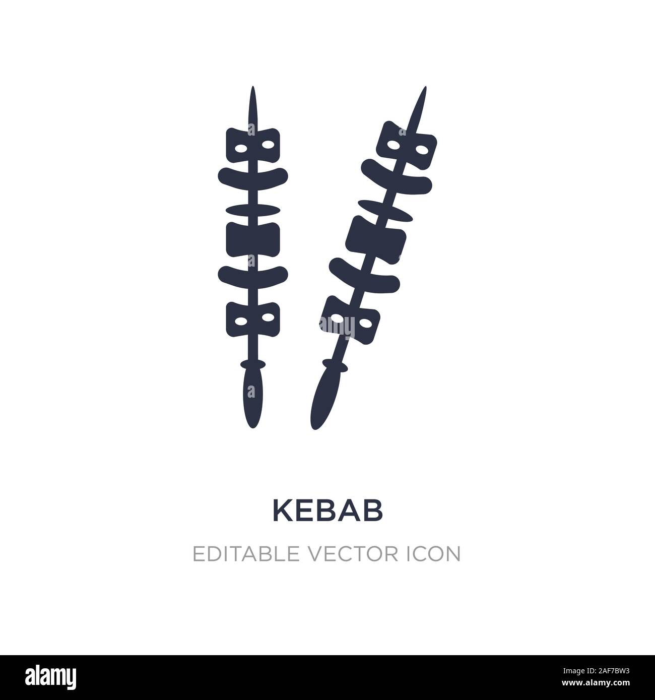 L'icône de kebab sur fond blanc. Élément simple illustration de Food concept design symbole icône kebab.. Illustration de Vecteur