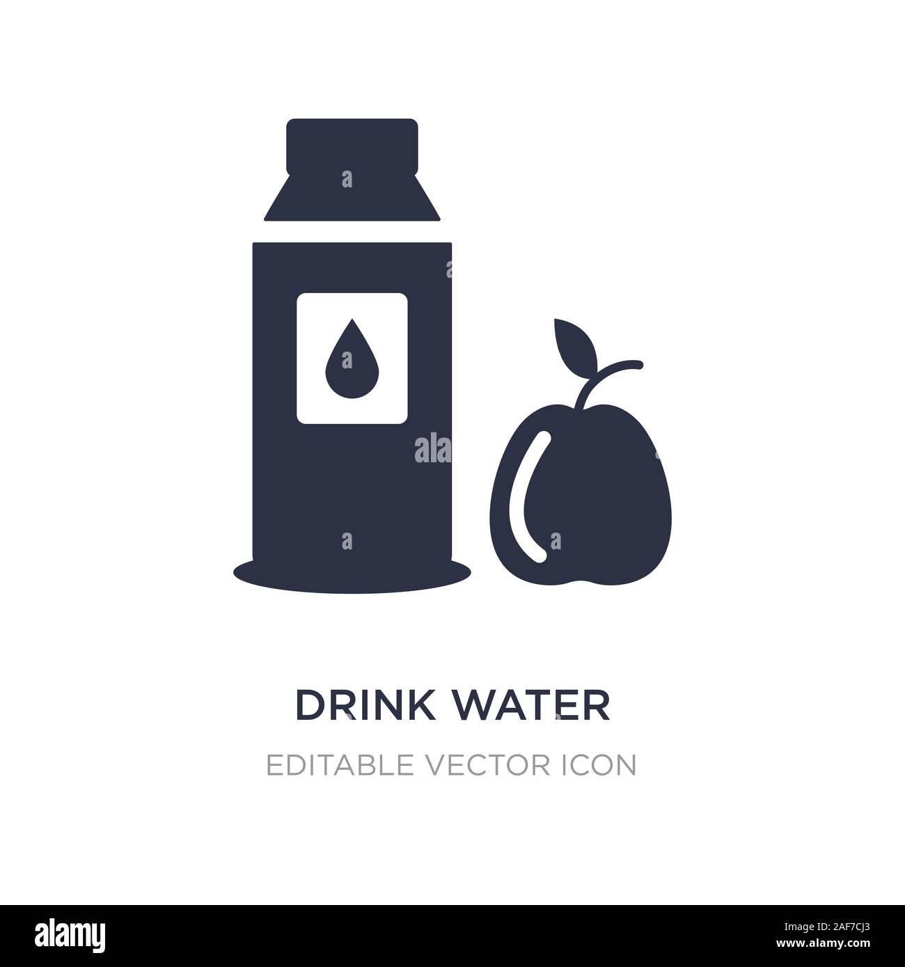 Boire de l'eau icône sur fond blanc. Élément simple illustration de concept alimentaire. boire de l'eau symbole de l'icône du design. Illustration de Vecteur