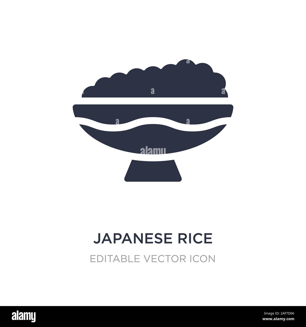 Balle de riz japonais dans un bol icône sur fond blanc. Élément simple illustration de concept alimentaire. Riz japonais dans un bol à billes symbole icône du design. Illustration de Vecteur