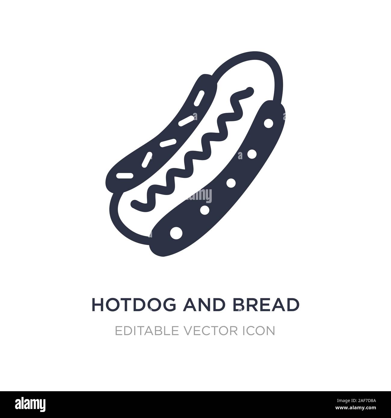 Hot-dog pain et icône sur fond blanc. Élément simple illustration de la nourriture et du pain hot-dog. concept symbole icône du design. Illustration de Vecteur