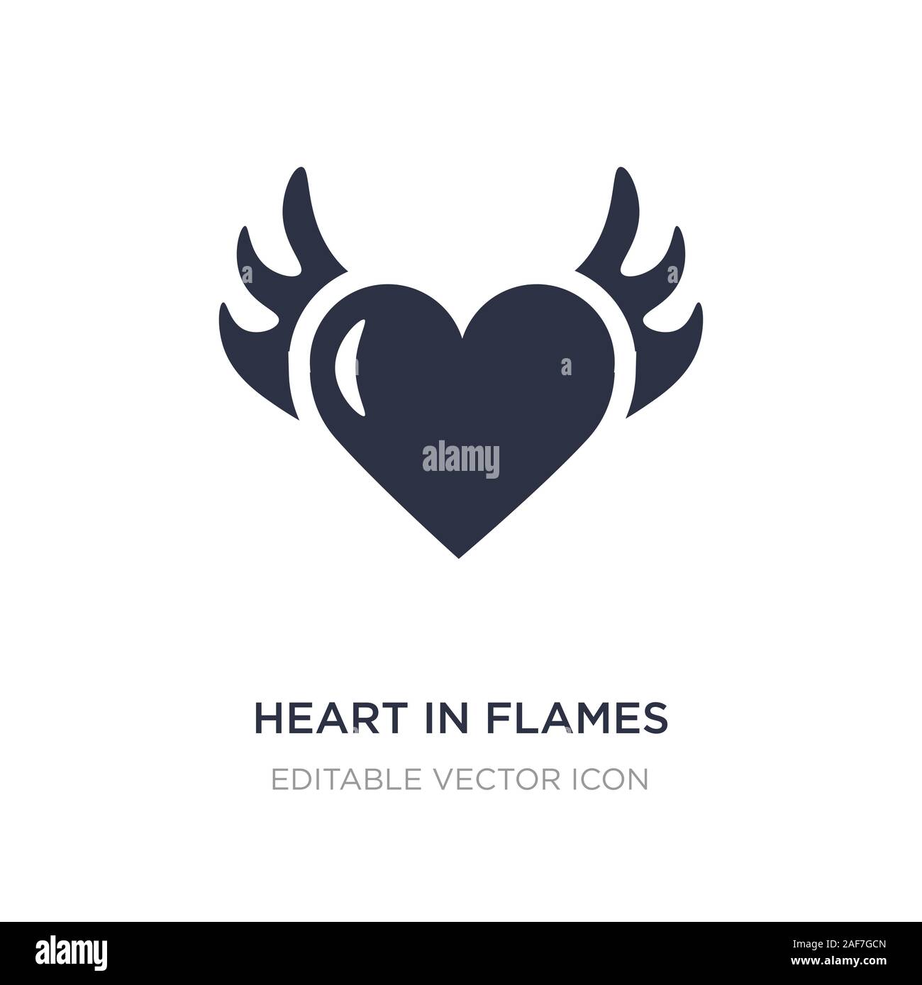 Coeur en flammes icône sur fond blanc. Élément simple illustration de concept général. coeur en flammes symbole icône du design. Illustration de Vecteur