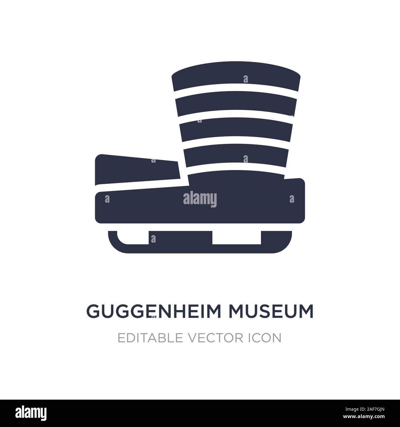 Musée Guggenheim icône sur fond blanc. Élément simple illustration des Monuments concept. Guggenheim Museum symbole icône du design. Illustration de Vecteur