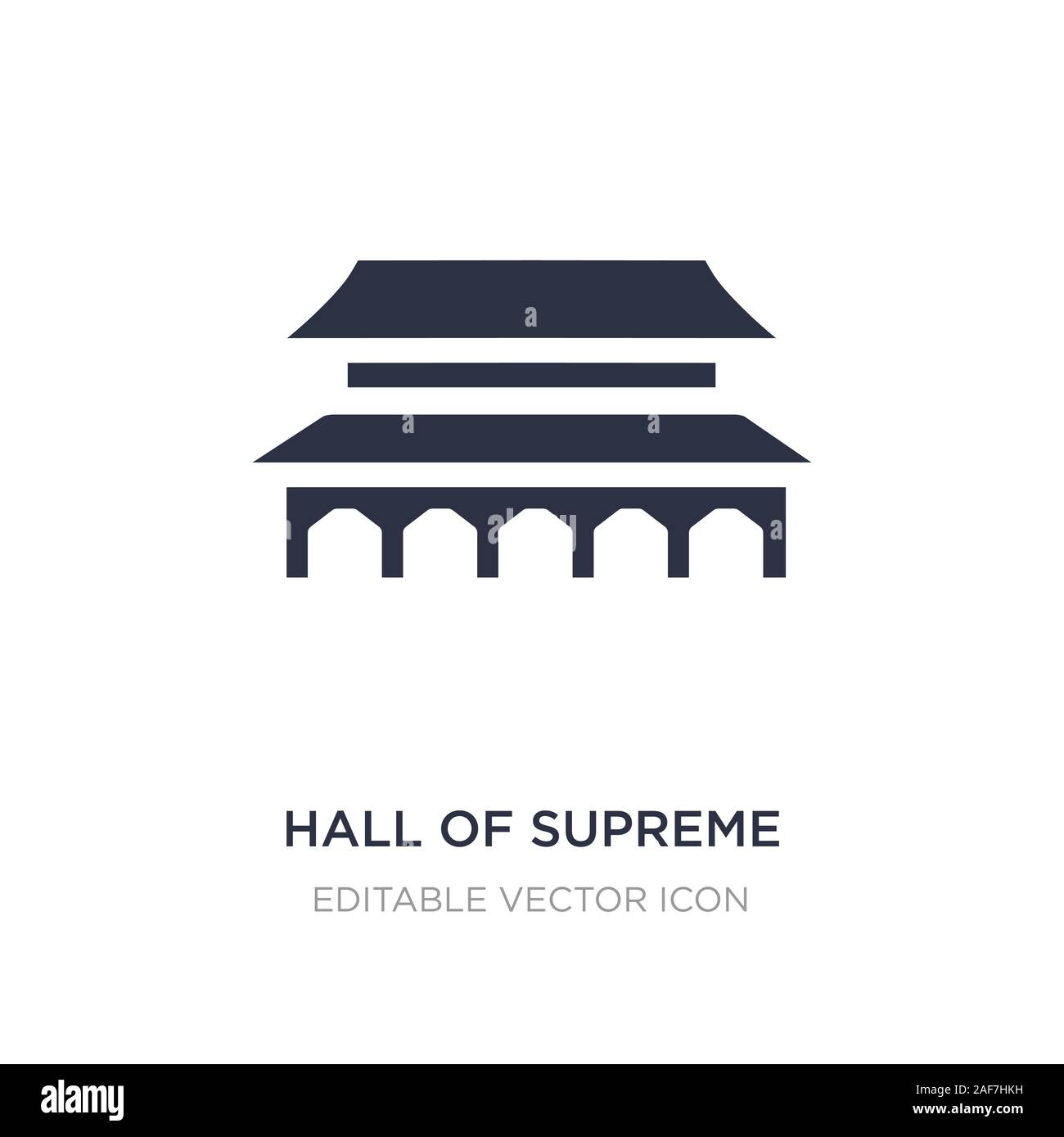 Salle de l'harmonie suprême à Beijing icône sur fond blanc. Élément simple illustration des Monuments concept. salle de l'harmonie suprême à Beijing ic Illustration de Vecteur