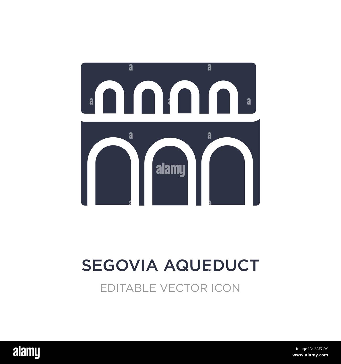 Aqueduc de Ségovie icône sur fond blanc. Élément simple illustration des Monuments concept. segovia aqueduct symbole icône du design. Illustration de Vecteur