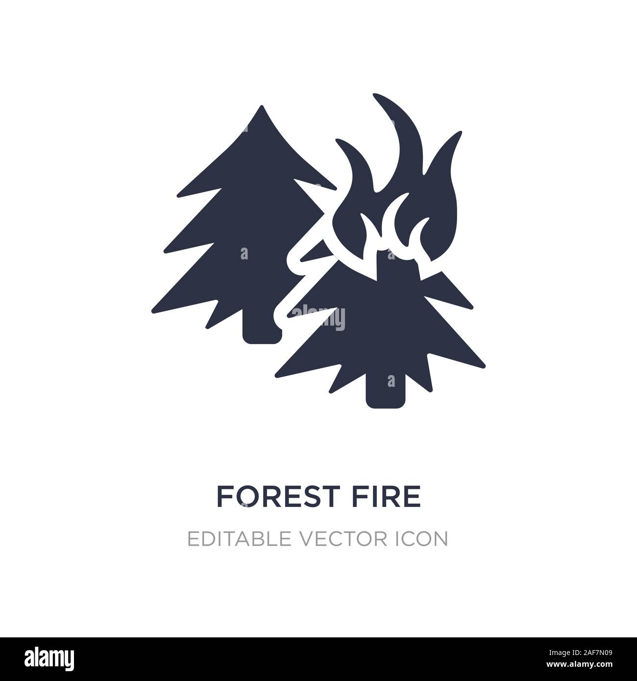 L'icône d'incendie de forêt sur fond blanc. Illustration de la nature de l'élément simple concept. feu de forêt symbole icône du design. Illustration de Vecteur