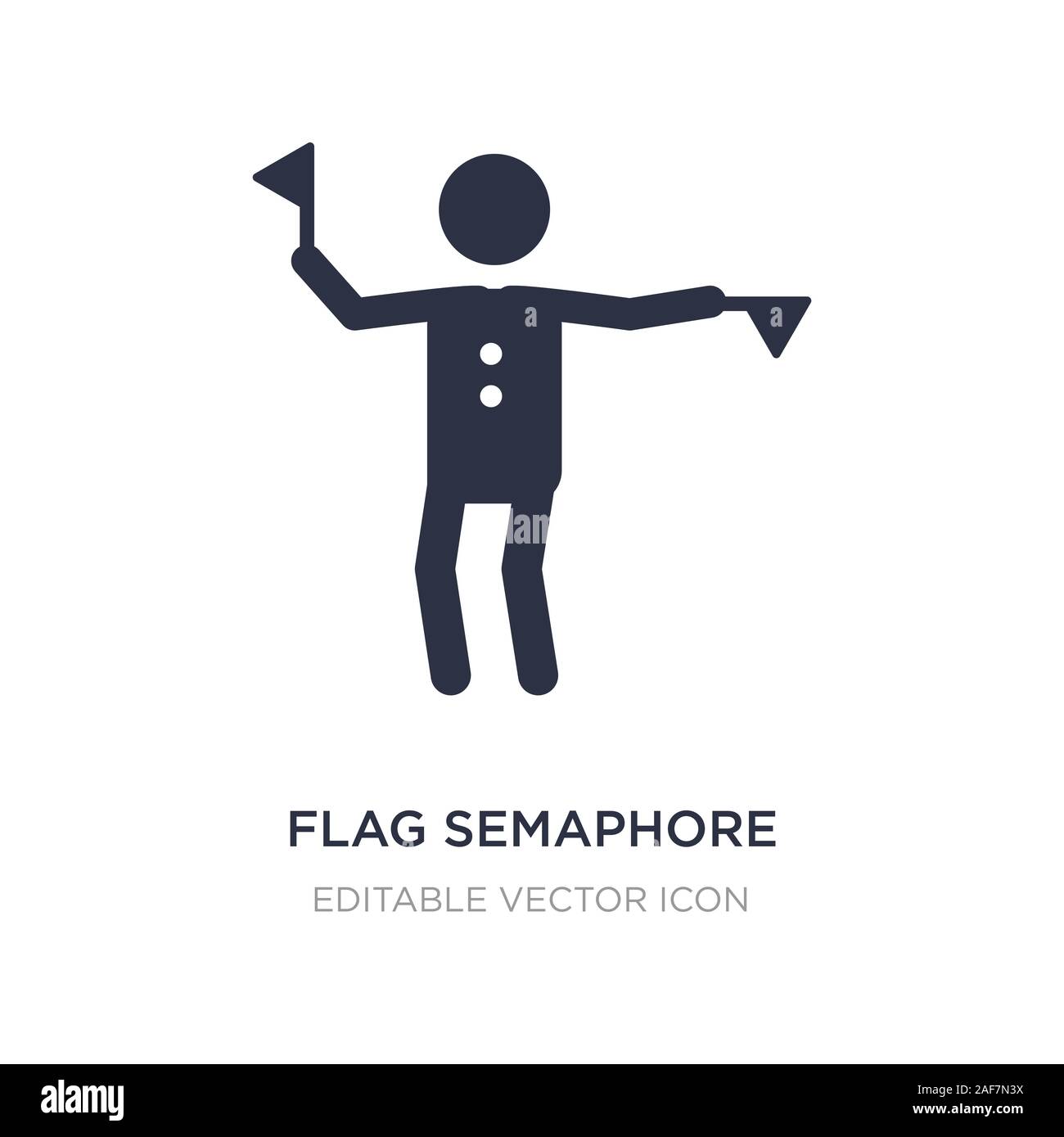 L'icône langue sémaphore drapeau sur fond blanc. Élément simple illustration de personnes. Le concept de sémaphore drapeau symbole de l'icône de la langue de conception. Illustration de Vecteur