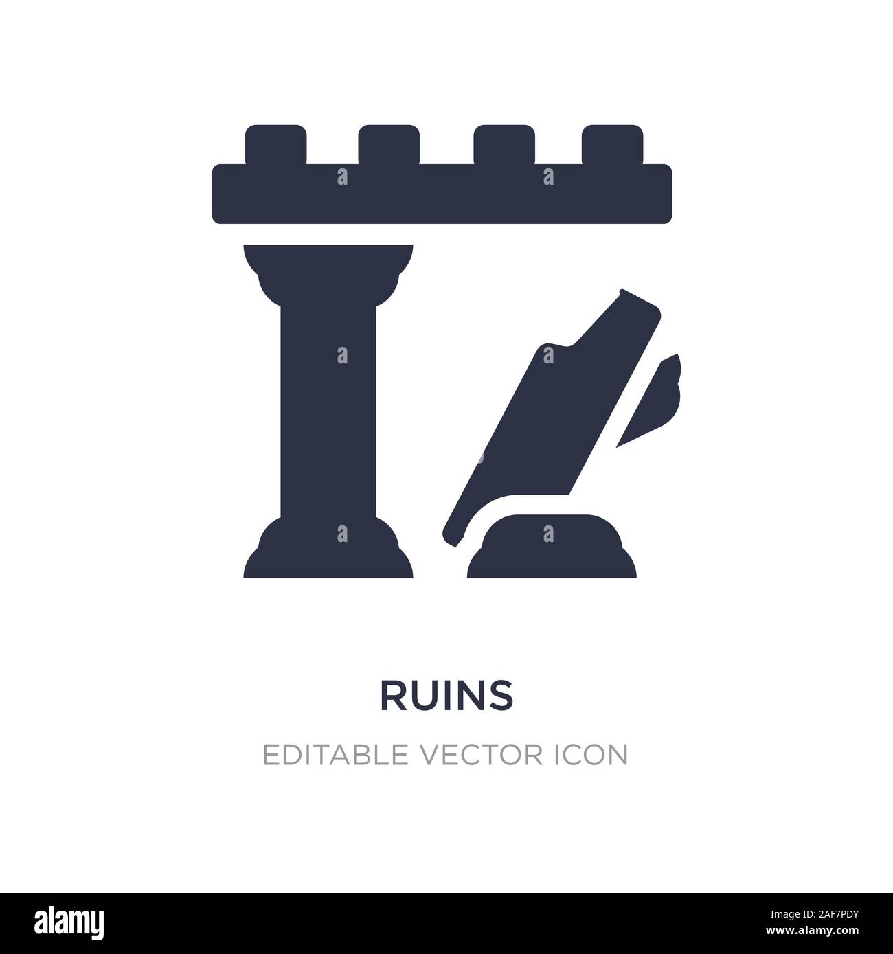 L'icône de ruines sur fond blanc. Illustration de la nature de l'élément simple concept. ruines symbole icône du design. Illustration de Vecteur