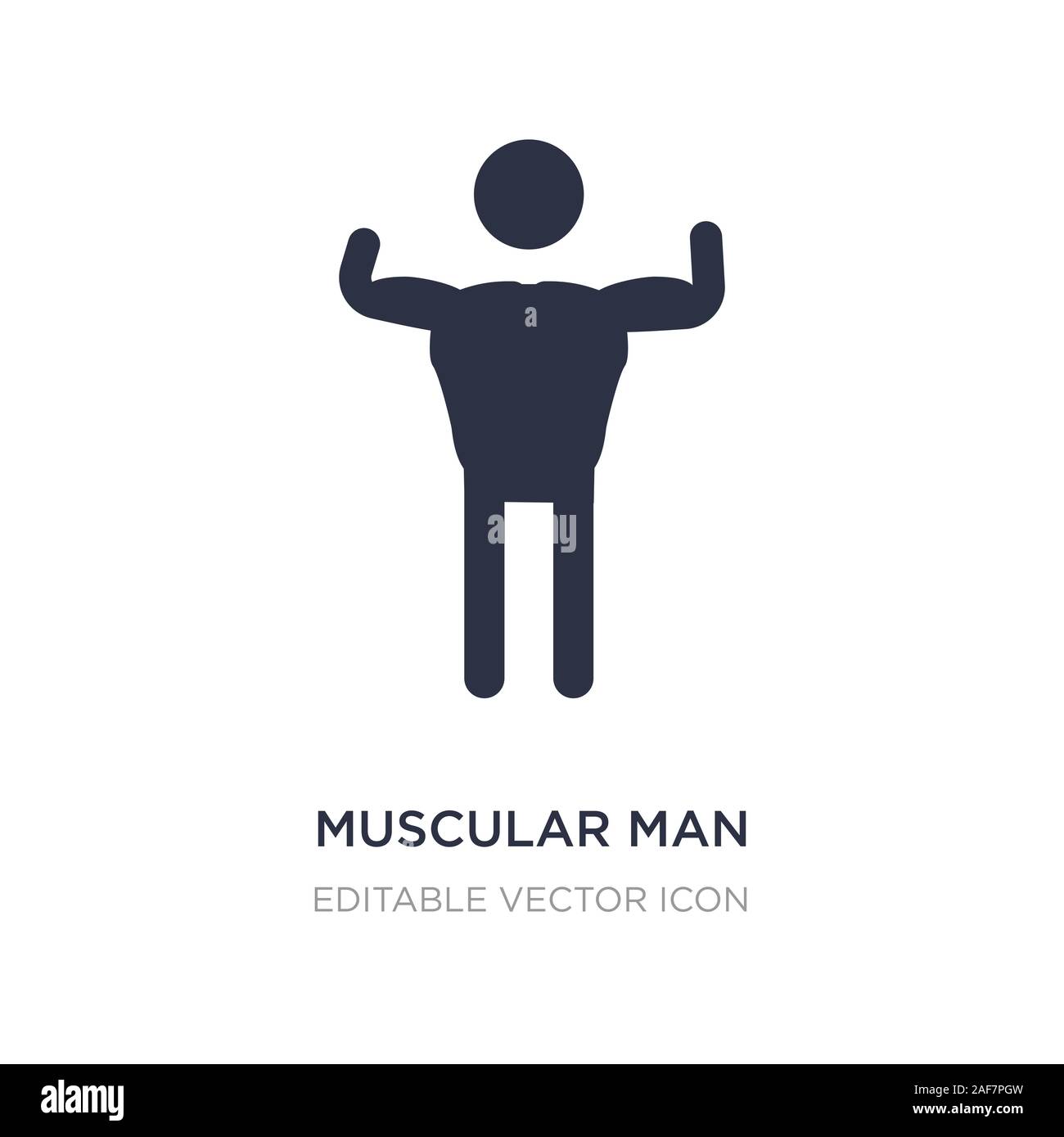 L'homme musclé montrant ses muscles icône sur fond blanc. Élément ...