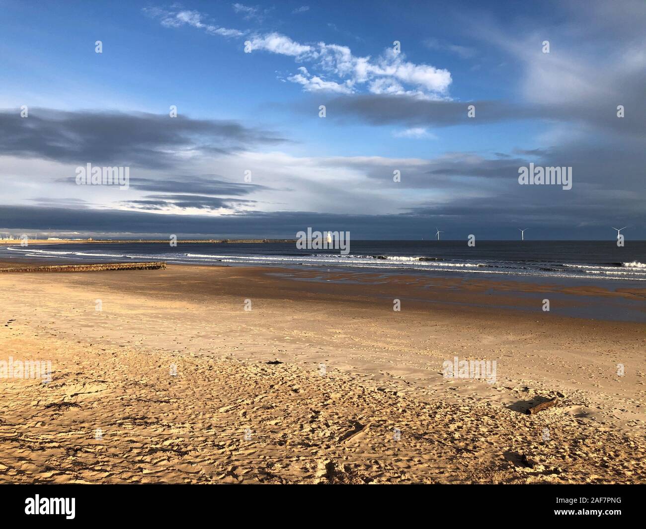 South Beach à Blyth, Northumberland, où les conservateurs ont remporté les Blyth Valley siège pour la première fois. Banque D'Images