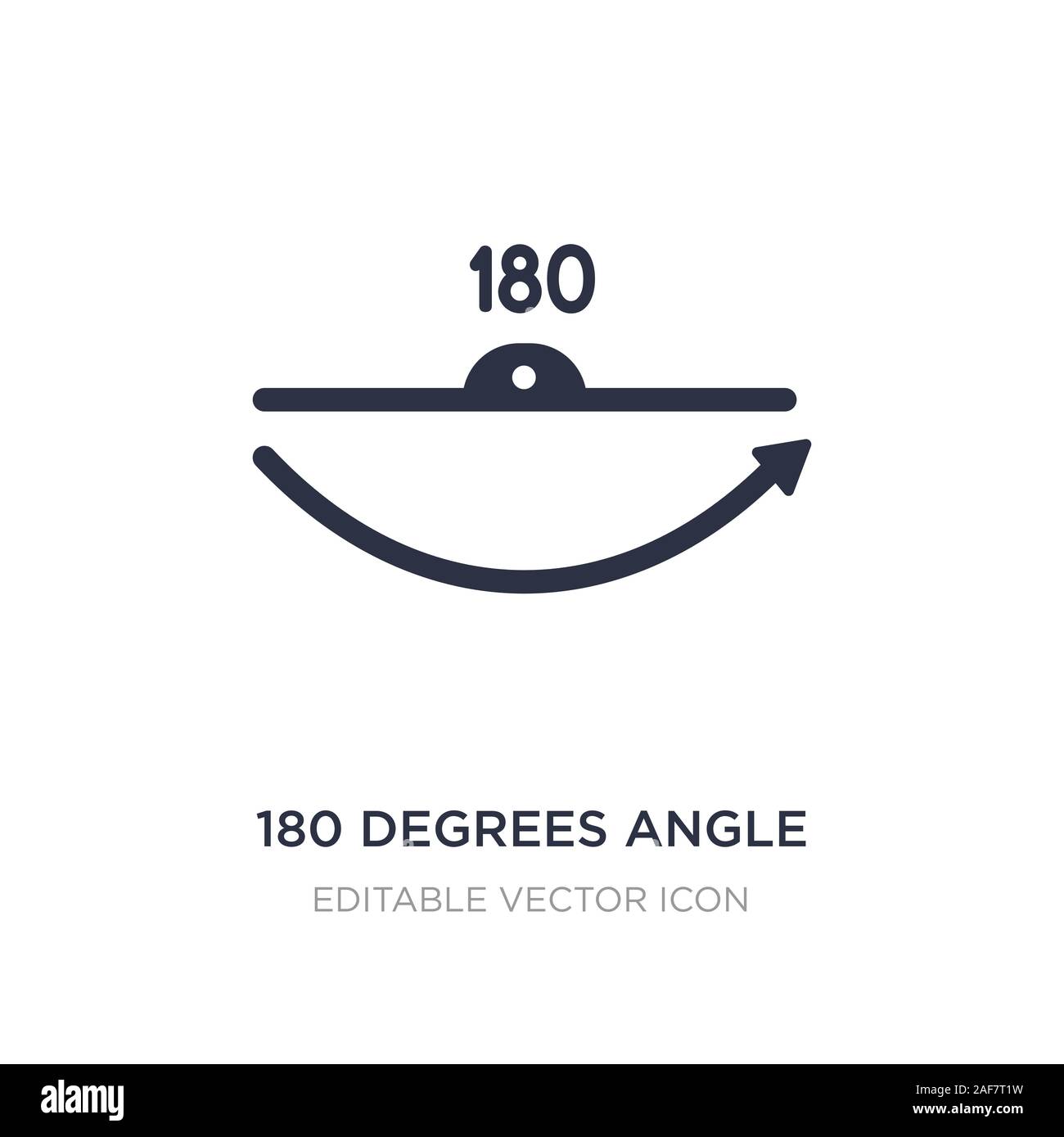 Icône d'angle de 180 degrés sur fond blanc. Élément simple illustration du concept de formes. Icône d'angle de 180 degrés. Conception de symbole Illustration de Vecteur