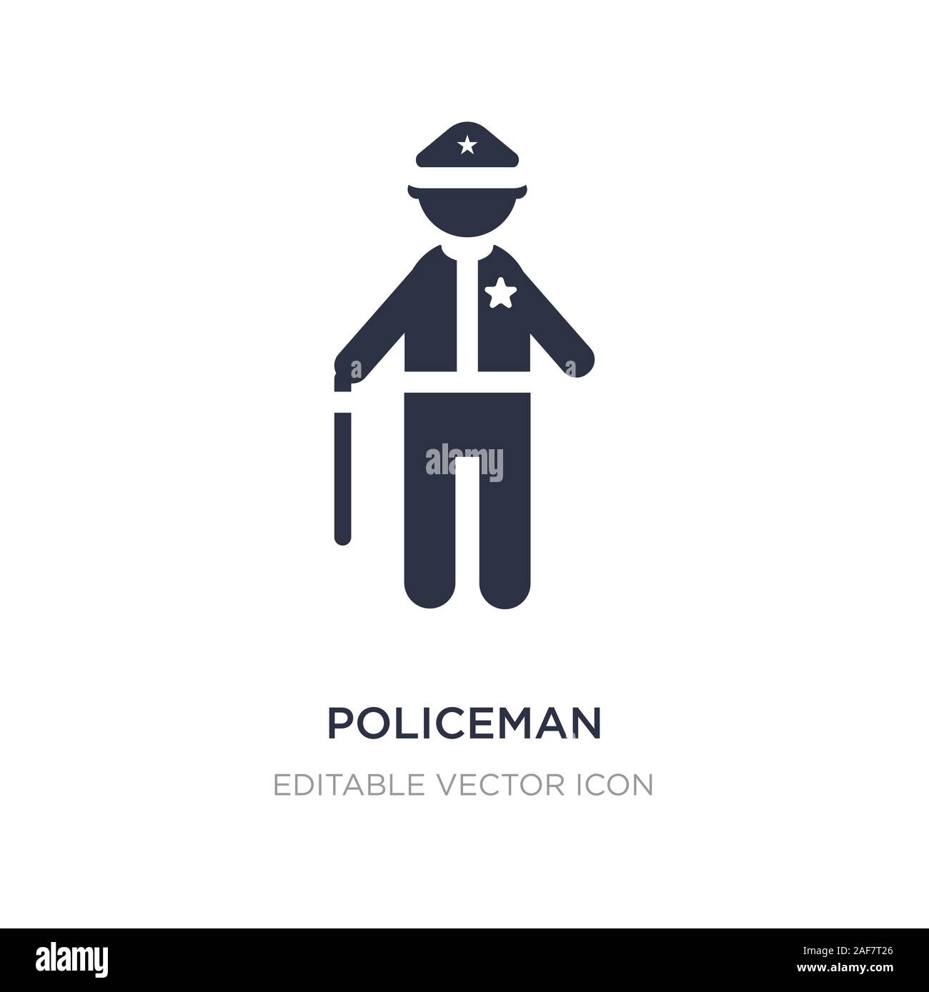 Policier debout icône sur fond blanc. Élément simple illustration de personnes concept. policier debout symbole icône du design. Illustration de Vecteur
