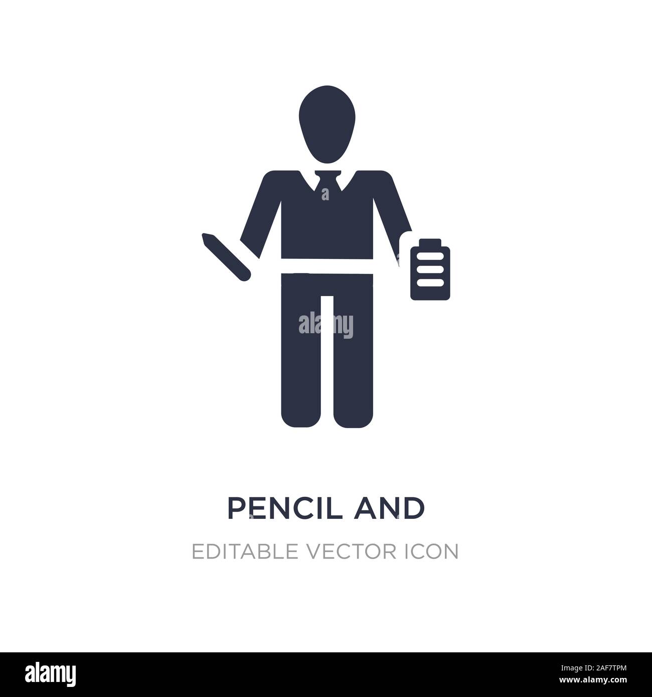 L'icône de l'ordinateur portable et crayon sur fond blanc. Élément simple illustration de personnes concept. crayon et l'icône de l'ordinateur portable de conception de symbole. Illustration de Vecteur