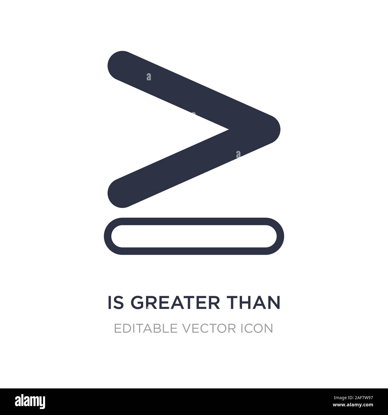 Est supérieure à icône sur fond blanc. Élément simple illustration des signes concept. est plus grand que le symbole de l'icône du design. Illustration de Vecteur