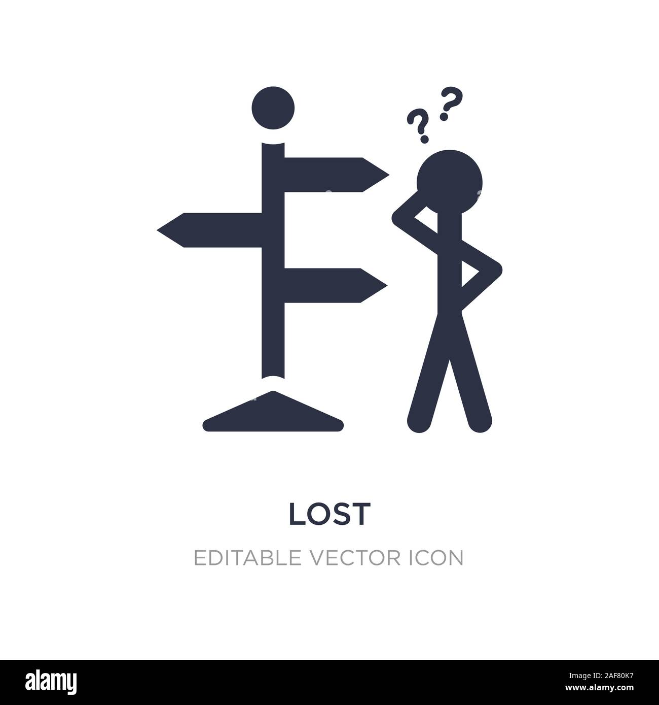 Perdu icône sur fond blanc. Élément simple illustration de concept de ...